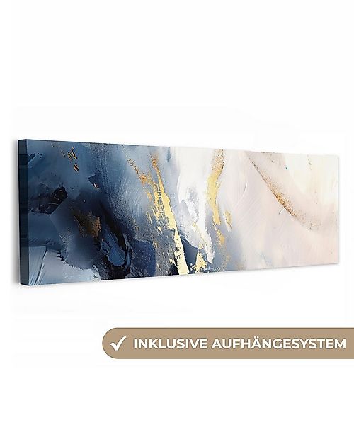 OneMillionCanvasses® Leinwandbild Panorama Blau - Modern - Marmor - Abstrak günstig online kaufen