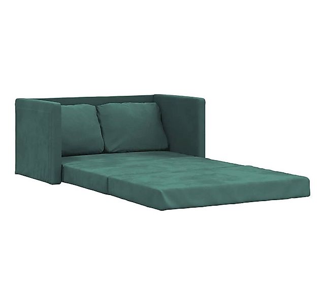 vidaXL Sofa Bodensofa mit Schlaffunktion Dunkelgrün 122x204x55 cm Samt günstig online kaufen