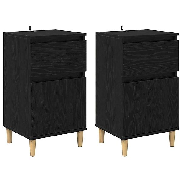 vidaXL Nachttisch 2 Stk Schwarz Eichen-Optik 40 x 35 x 70 cm 881238 günstig online kaufen