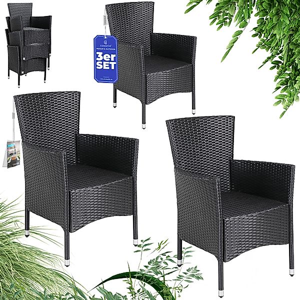 Casaria Gartenstuhl, Rattan Optik Stapelbar 160kg günstig online kaufen