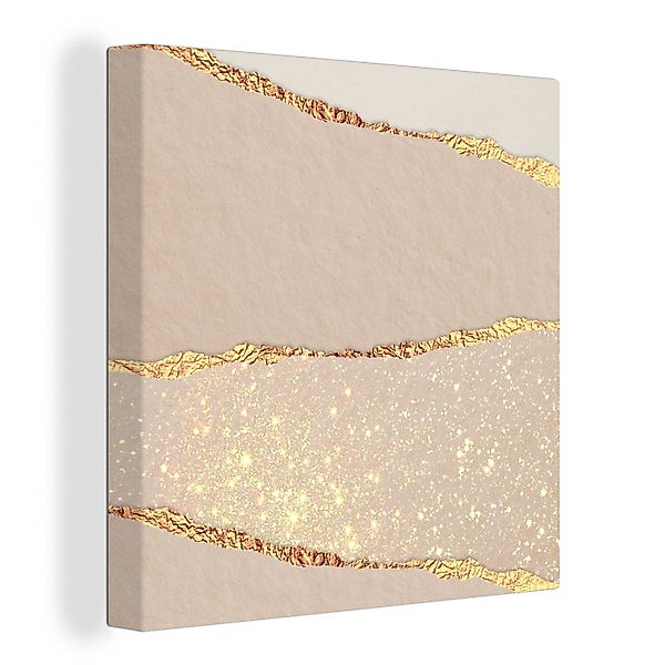 OneMillionCanvasses® Leinwandbild Rosa - Gold - günstig online kaufen