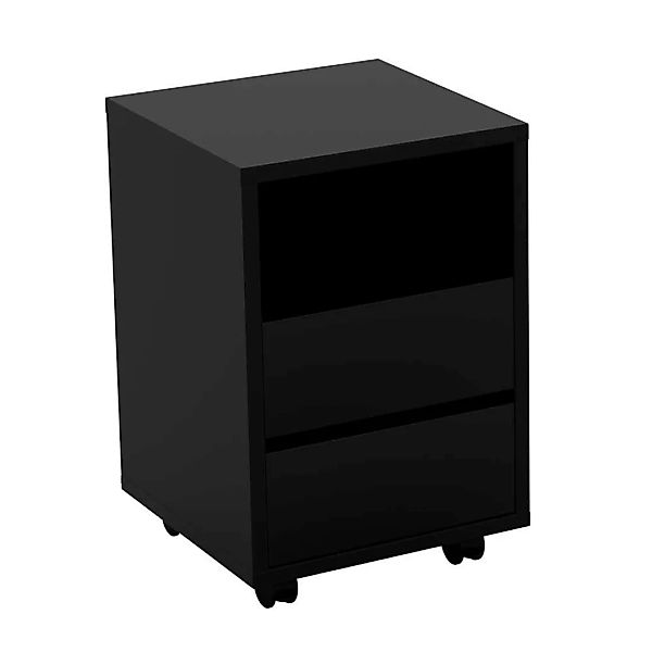 Schreibtisch Rollcontainer in Schwarz 40x62x40 cm günstig online kaufen