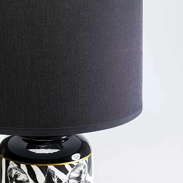 KARE Tischlampe Zebra Face schwarz Textil, Porzellan, 71 cm günstig online kaufen