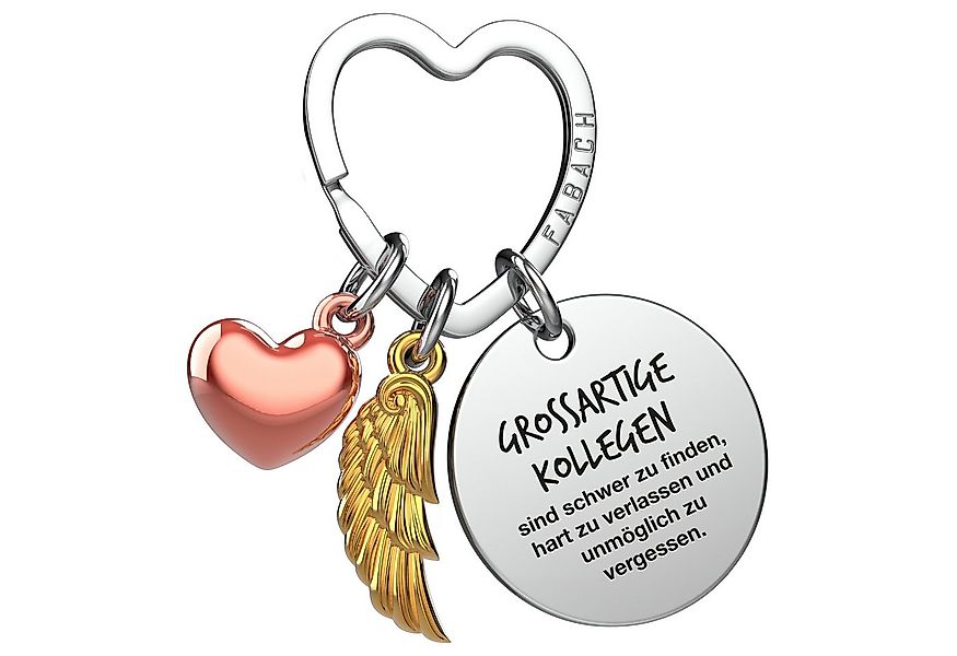 FABACH Schlüsselanhänger Glücksbringer Herz und Engelsflügel mit Gravur "Be günstig online kaufen