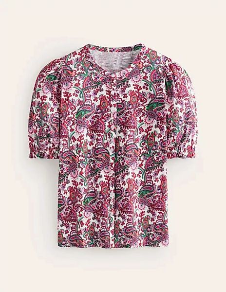 Dolly Jersey-Hemd mit Puffärmeln Damen Boden, Bunt, Phantasievoll günstig online kaufen