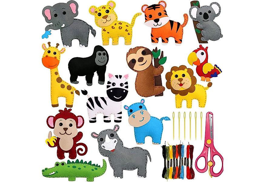 OKWISH Kreativset Kreatives Lernspielzeug Kinder Nähset Tiere DIY Bastelset günstig online kaufen