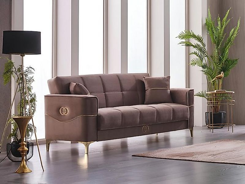 JVmoebel Sofa Stoffsofa Polstersofa Couch Dreisitzer 3 Sitzer Braun Sofa De günstig online kaufen