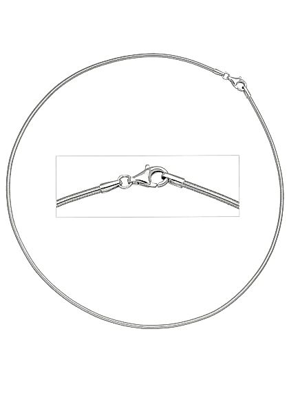 JOBO Halsreif "Kette rhodiniert", 925 Silber 42 cm 2 mm günstig online kaufen