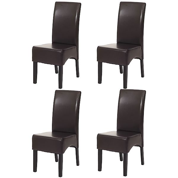 MCW Esszimmerstuhl Littau 4er-Set Kunstleder Braun Dunkle Beine günstig online kaufen