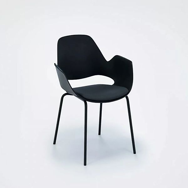 Stuhl mit Armlehne FALK schwarz powder coated metal karbongrau günstig online kaufen