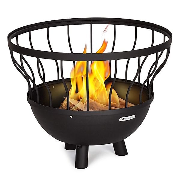 Blumfeldt Nantai 3-in-1-Feuerschale Grill Ø 50 cm Tisch Ø 66 cm Stahl Bambu günstig online kaufen