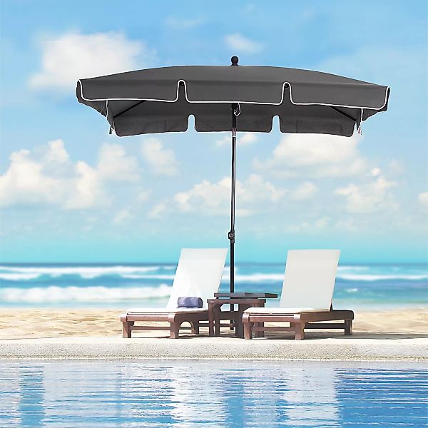 Outsunny Sonnenschirm  Strandschirm mit UV-Schutz, knickbar für Garten & Ba günstig online kaufen