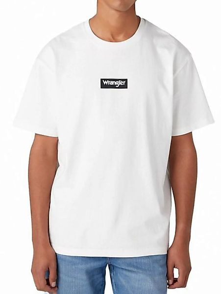 Wrangler Rundhalsshirt Logo Regular Fit - Small Box Tee Weiß günstig online kaufen