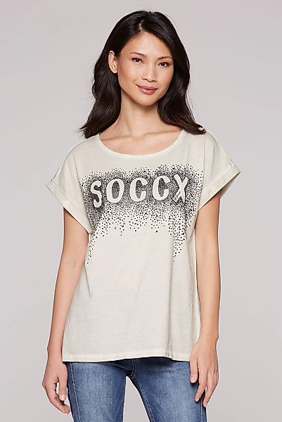 SOCCX Rundhalsshirt, mit überschnittenen Schultern günstig online kaufen