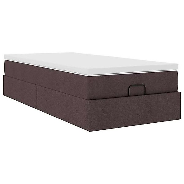vidaXL Bett Ottoman-Bett mit Matratze Dunkelbraun 90x190 cm Stoff günstig online kaufen