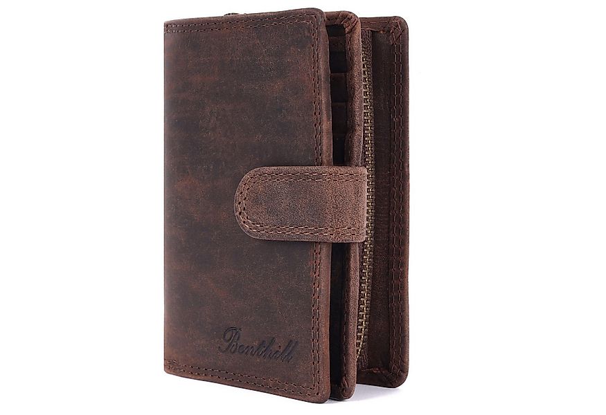 Benthill Geldbörse Damen Echt-Leder RFID Geldbeutel Frauen Vintage Portemon günstig online kaufen