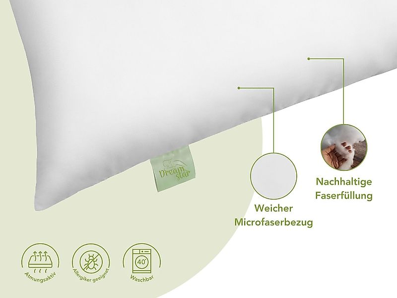 Dreamstar Microfaserkissen Eco, Kopfkissen in verschiedenen günstig online kaufen