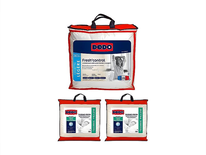 Set Bettdecke 240 x 260 cm + 2 Kopfkissen 60 x 60 cm - DODO von FRESH CONTR günstig online kaufen