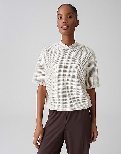 OPUS Hoodie Sweatshirt aus Sweatware mit Lochmuster Schmale Passform, elast günstig online kaufen