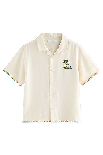 Next Kurzarmhemd Kurzarm-Hemd mit Palmenprint und günstig online kaufen