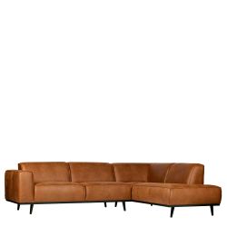 Ecksofa aus Recyclingleder Cognac Braun günstig online kaufen