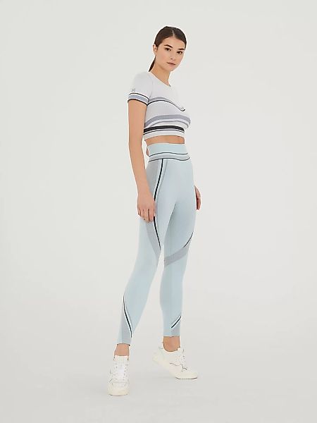 Wolford - Shaping Stripes Crop Top, Frau, white/blue lurex/black, Größe: M günstig online kaufen