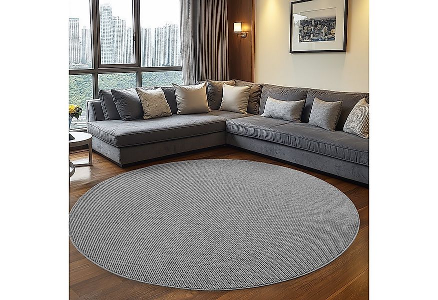 Teppium Teppich Unicolor - Einfarbig, Rund, Höhe: 20 mm, Kurzflor Schlingen günstig online kaufen