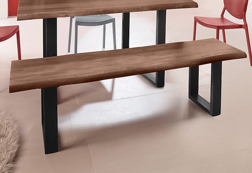 INOSIGN Sitzbank "Selina" mit schönem Metallgestell und folierte Holzoptik günstig online kaufen