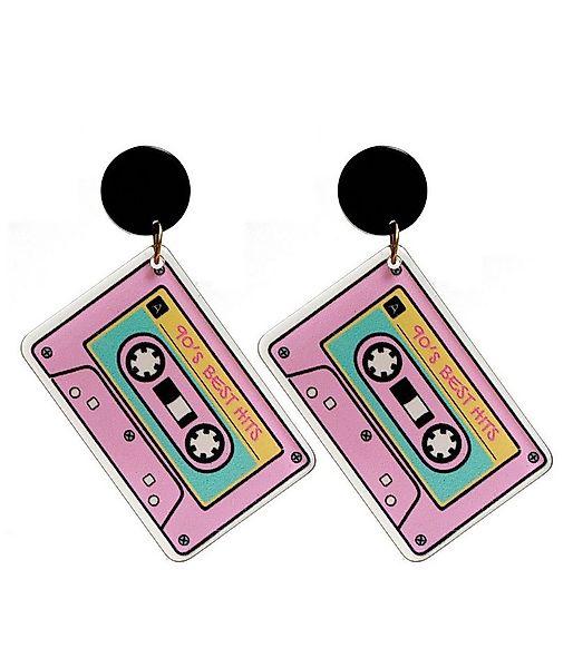 Eyecatcher Paar Ohrstecker Retro pinke Kassetten Ohrringe Ohrstecker Nostal günstig online kaufen