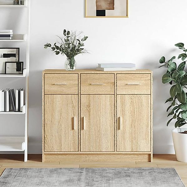 furnicato Sideboard Sonoma-Eiche 91x28x75 cm Holzwerkstoff günstig online kaufen