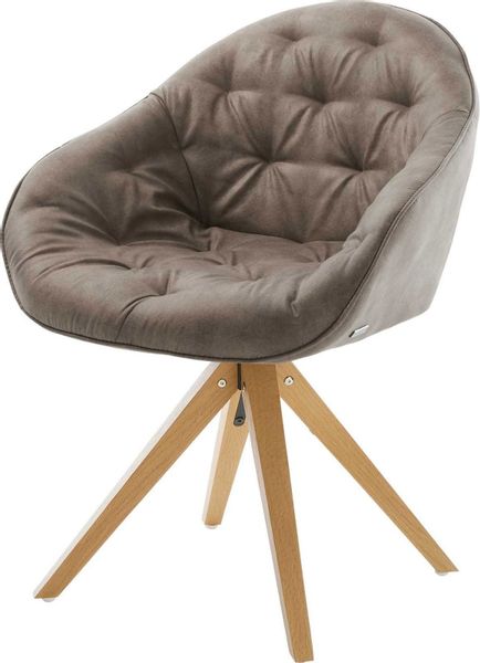 DELIFE Polsterstuhl Gaio-Flex, Holzgestell kantig Natur günstig online kaufen