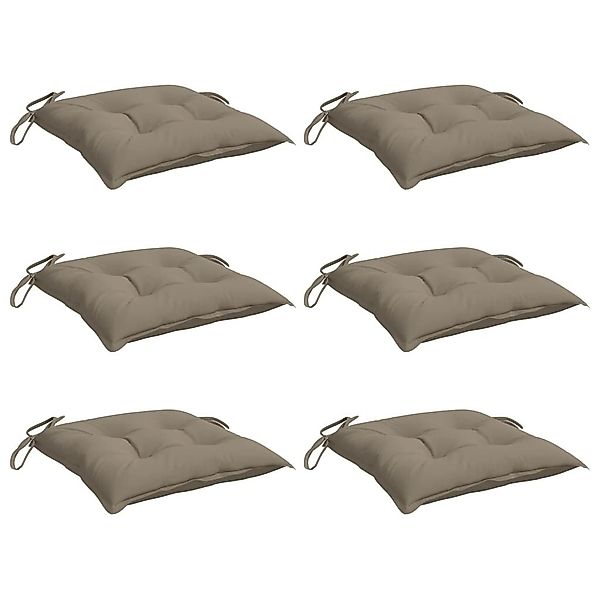 vidaXL Sitzauflage Stuhlkissen 6 Stk. Taupe günstig online kaufen