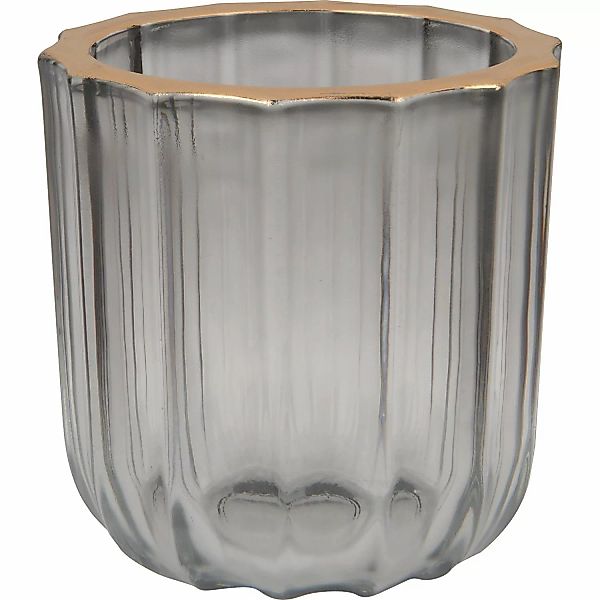 Teelichthalter ModernAntique 9 cm x Ø 9 cm Grau-Gold günstig online kaufen
