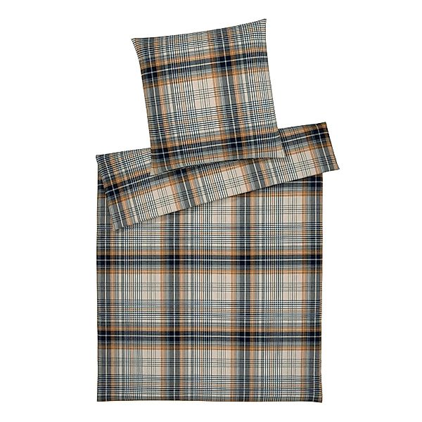 Elegante Flanell Bettwäsche Holmes 26005-3 senfgelb 135x200 günstig online kaufen