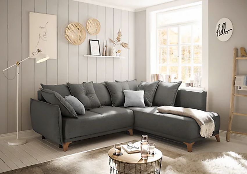 ED EXCITING DESIGN Ecksofa »Pamplona L-Form«, mit Bettfunktion, Bettkasten günstig online kaufen