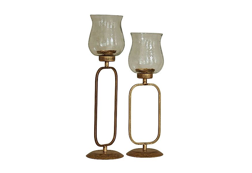 Mirabeau Windlicht Windlicht 2er Set Rocanda gold/klar (2er Set, 2er Set) günstig online kaufen