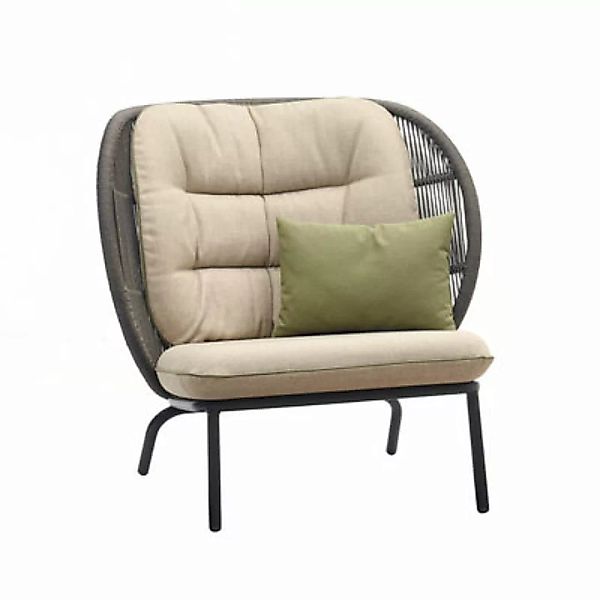 Gepolsterter Sessel Kodo Cocoon n°2 plastikmaterial textil faser braun beig günstig online kaufen