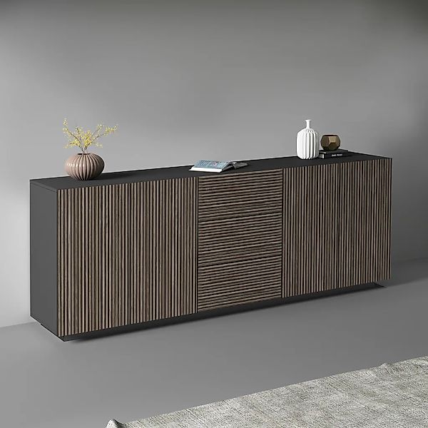 Home affaire Sideboard "Vega Sideboard,Kommode,220 cm" mit 4 Türen und 3 Sc günstig online kaufen