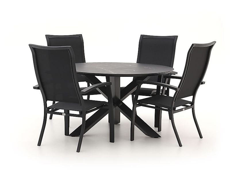 Bellagio Lugo/Lodola ø 130 cm Gartenmöbel-Set 5-teilig stapelbar günstig online kaufen