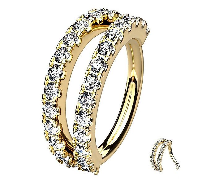 Taffstyle Nasenpiercing Piercing Continuous Knorpel Doppel Kristall Ring, R günstig online kaufen