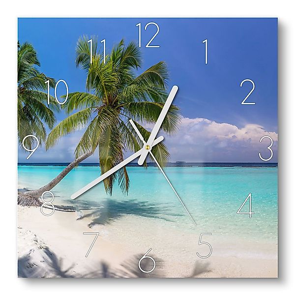 DEQORI Wanduhr 'Paradiesischer Strand' (Glas Glasuhr günstig online kaufen