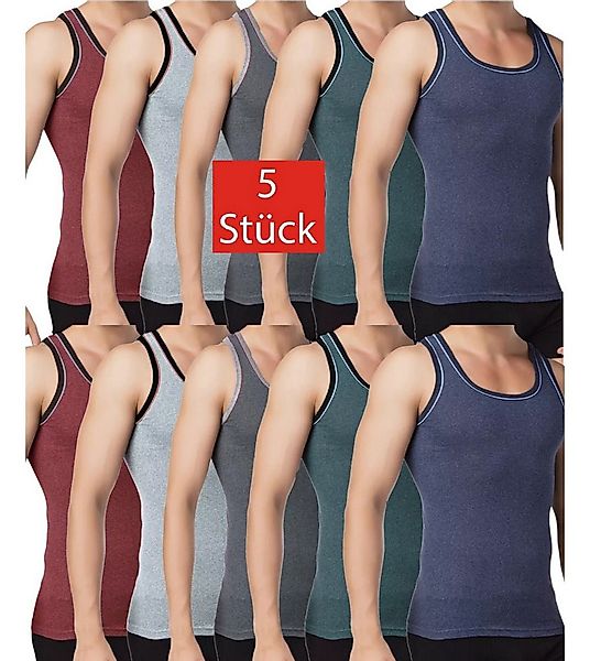 DDOnlineShop Unterhemd Herren Melange Tank -Top Achselshirt (5er Pack) Unte günstig online kaufen
