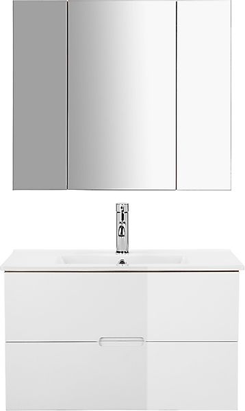 welltime Badmöbel-Set »Lund Badmöbel Set Badschrank Badezimmerset« Komplett günstig online kaufen