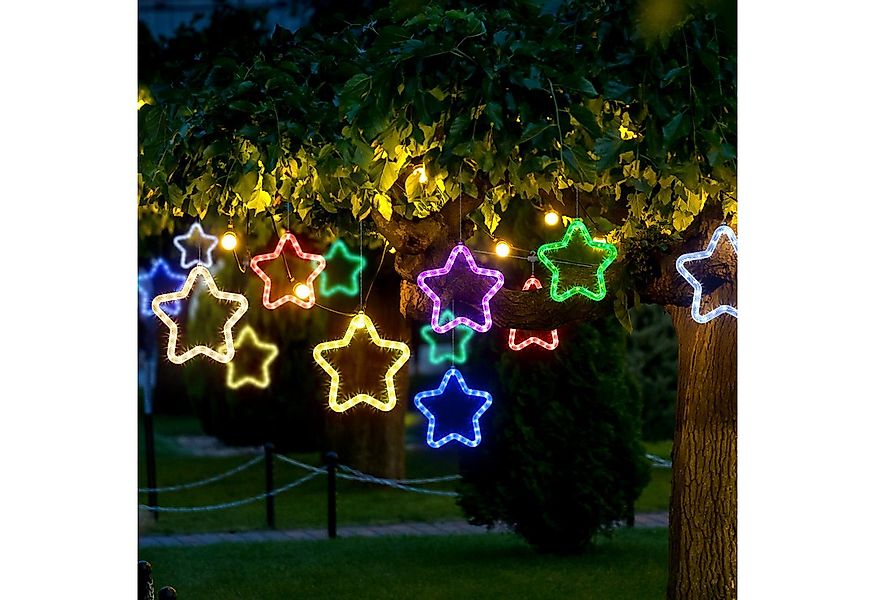 Qualra LED-Lichterkette 150LEDs 5 Sterne Lichterkette LED Außen Strom Weihn günstig online kaufen