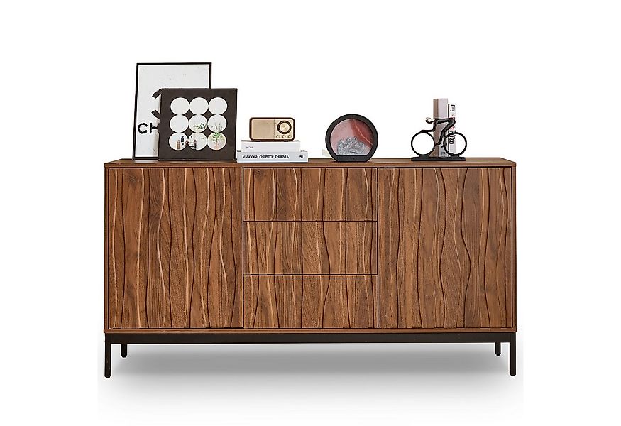 Merax Sideboard Skandi mit 2 Türen und 3 Schubladen (Landhausstil, Aktensch günstig online kaufen