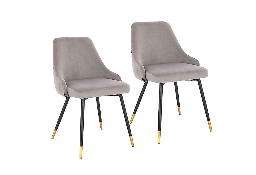 SVITA Esszimmerstuhl ALICE (Set), 2er Set, goldene Akzente, Esszimmer, Samt günstig online kaufen