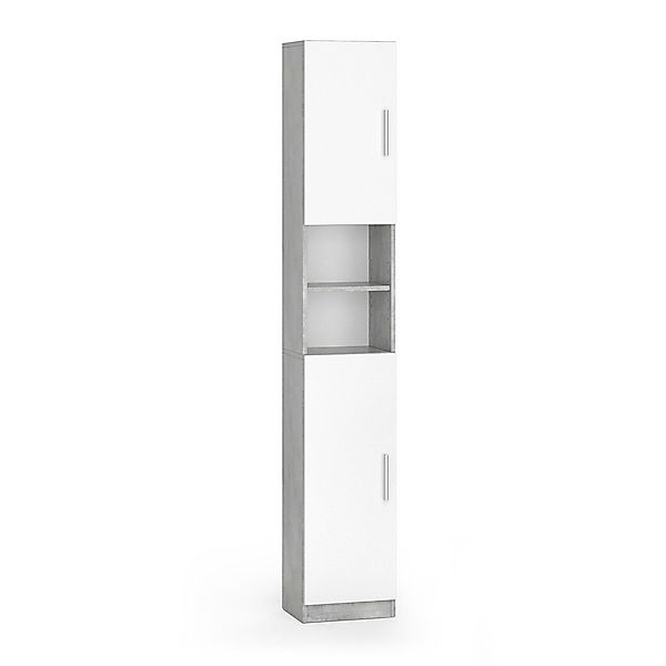 Vicco Hochschrank Luis, Weiß/Beton, 32 x günstig online kaufen