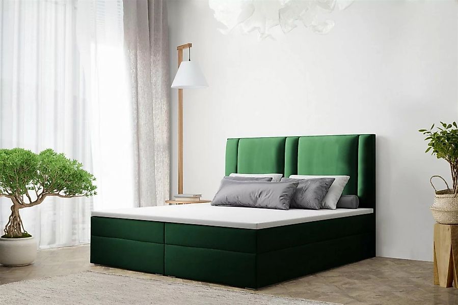 Fun Möbel Boxspringbett Boxspringbett Schlafzimmerbett CANDELA Stoff Rivier günstig online kaufen