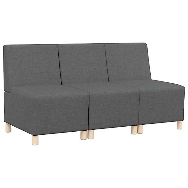 vidaXL Modulares Sofa ohne Armlehnen 3 Stk Dunkelgrau 55 x 74 x 82 cm Stoff günstig online kaufen