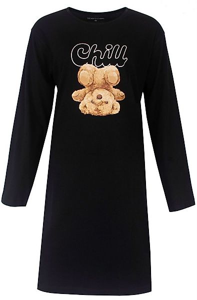 TEMPTATION Nachthemd Damen Schlafshirt mit langem Arm (1-tlg) Baumwolle günstig online kaufen